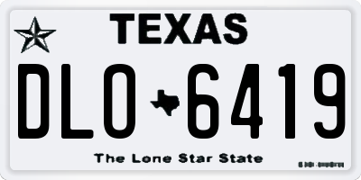 TX license plate DLO6419