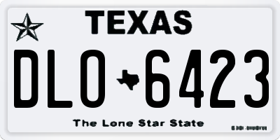 TX license plate DLO6423