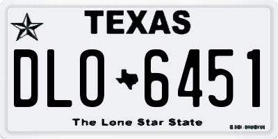 TX license plate DLO6451