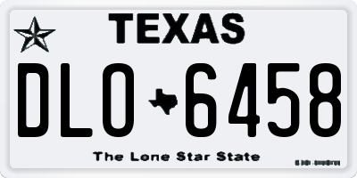 TX license plate DLO6458