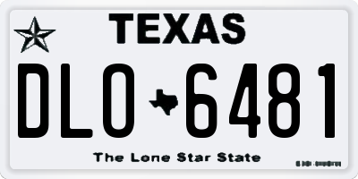 TX license plate DLO6481