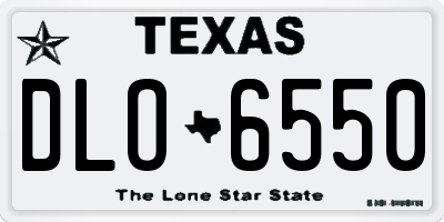 TX license plate DLO6550