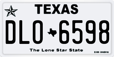 TX license plate DLO6598