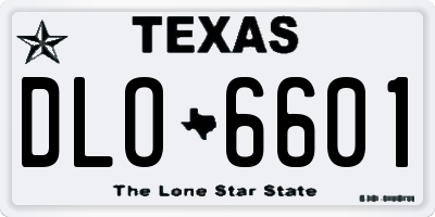TX license plate DLO6601