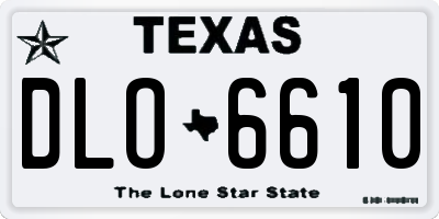 TX license plate DLO6610