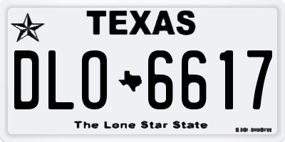 TX license plate DLO6617