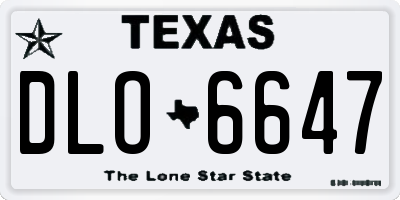 TX license plate DLO6647