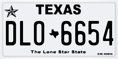 TX license plate DLO6654