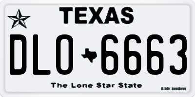 TX license plate DLO6663