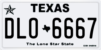 TX license plate DLO6667
