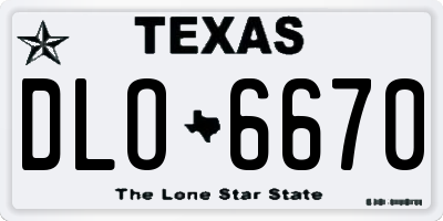 TX license plate DLO6670