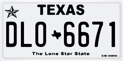 TX license plate DLO6671