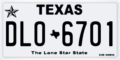 TX license plate DLO6701
