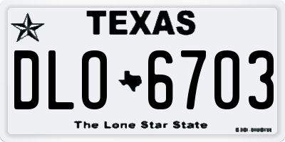 TX license plate DLO6703