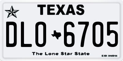 TX license plate DLO6705