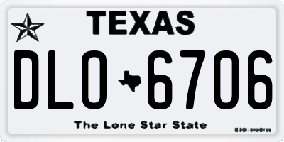 TX license plate DLO6706