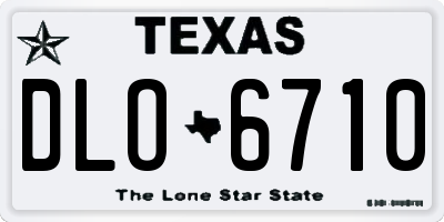 TX license plate DLO6710