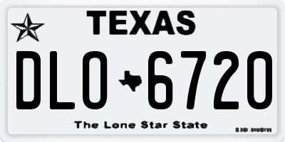 TX license plate DLO6720