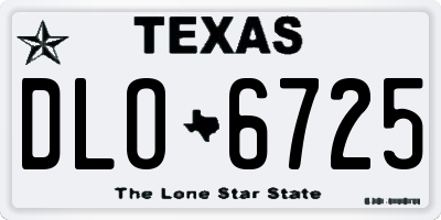 TX license plate DLO6725