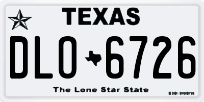 TX license plate DLO6726