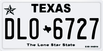 TX license plate DLO6727