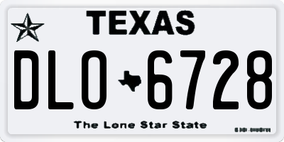 TX license plate DLO6728