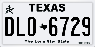 TX license plate DLO6729