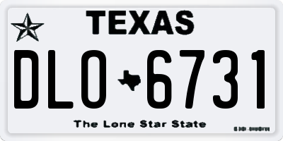 TX license plate DLO6731