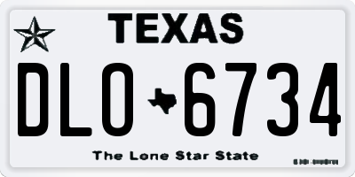 TX license plate DLO6734