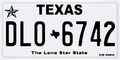 TX license plate DLO6742