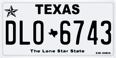 TX license plate DLO6743