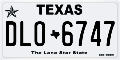 TX license plate DLO6747