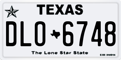 TX license plate DLO6748