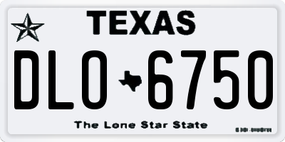 TX license plate DLO6750