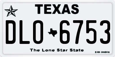TX license plate DLO6753