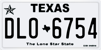 TX license plate DLO6754