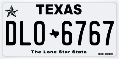 TX license plate DLO6767