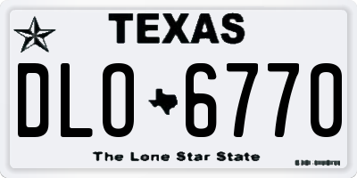 TX license plate DLO6770