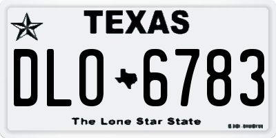 TX license plate DLO6783