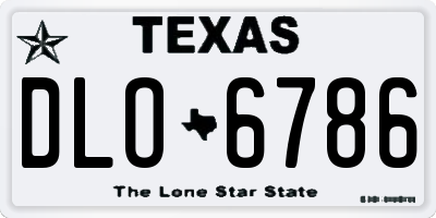 TX license plate DLO6786