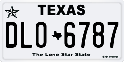 TX license plate DLO6787
