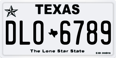TX license plate DLO6789