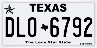 TX license plate DLO6792