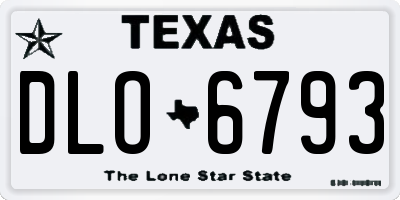 TX license plate DLO6793