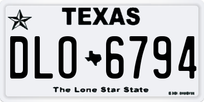 TX license plate DLO6794