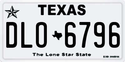 TX license plate DLO6796