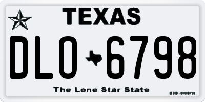 TX license plate DLO6798