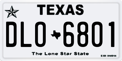 TX license plate DLO6801