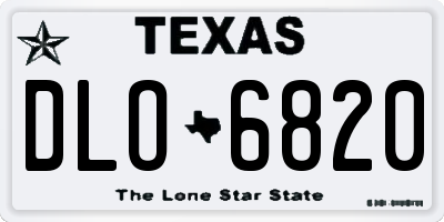 TX license plate DLO6820