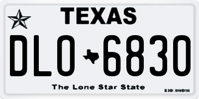 TX license plate DLO6830